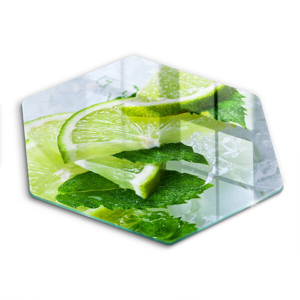 Üveg vágódeszka Lime menta és jég