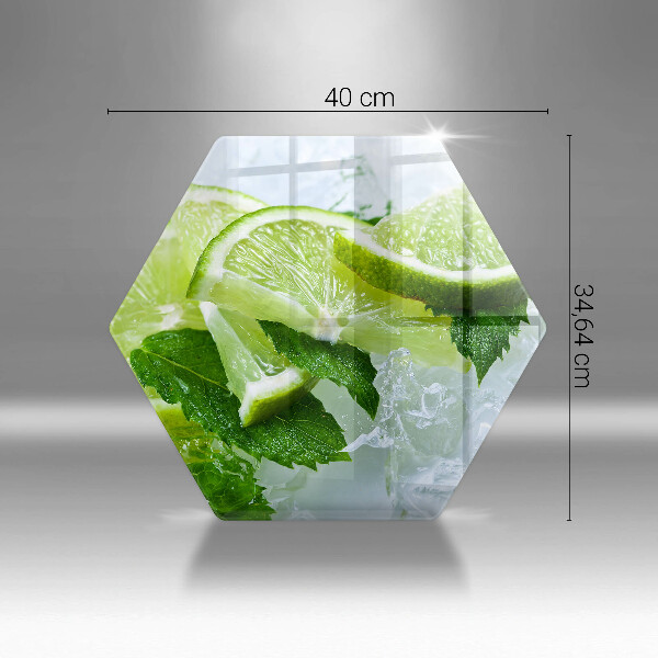 Üveg vágódeszka Lime menta és jég