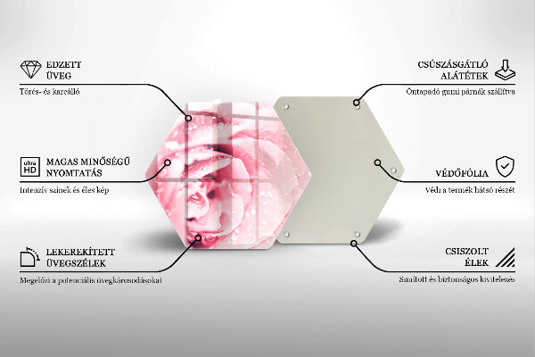 Üveg vágódeszka Harmatcseppek és rózsavirág