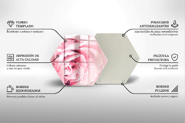 Üveg vágódeszka Harmatcseppek és rózsavirág