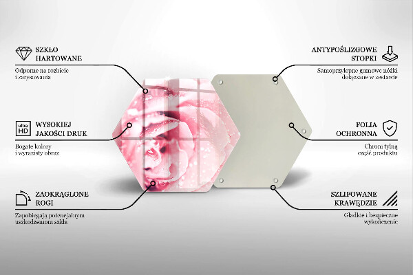 Üveg vágódeszka Harmatcseppek és rózsavirág