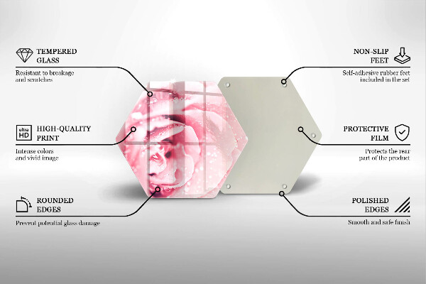 Üveg vágódeszka Harmatcseppek és rózsavirág
