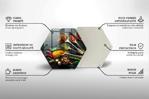 Üveg vágódeszka Konyhai kanál fűszerek