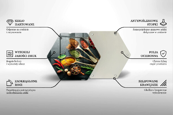 Üveg vágódeszka Konyhai kanál fűszerek