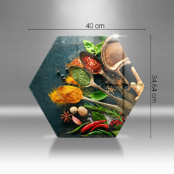 Üveg vágódeszka Konyhai fűszerek kanál