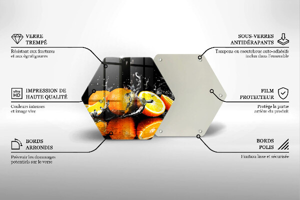 Üveg vágódeszka Lédús narancssárga gyümölcs