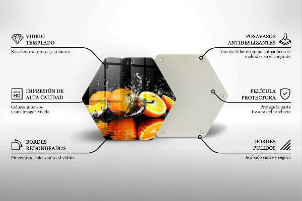 Üveg vágódeszka Lédús narancssárga gyümölcs