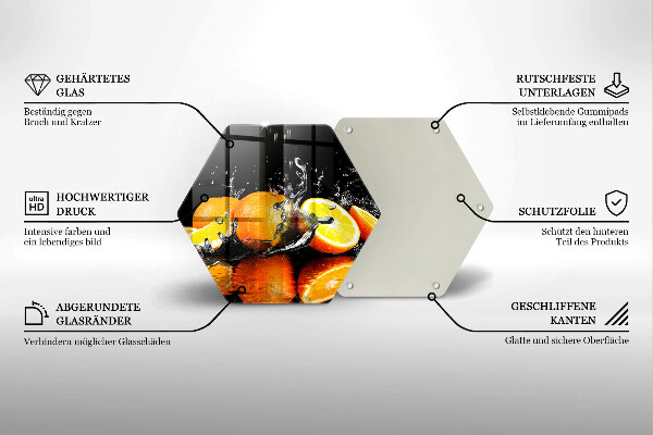 Üveg vágódeszka Lédús narancssárga gyümölcs