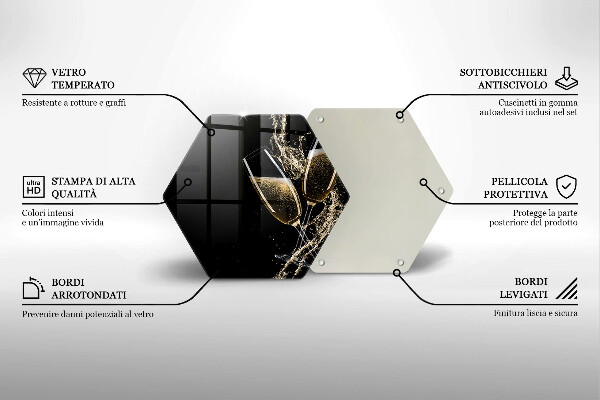 Üveg vágódeszka Pohár pezsgő