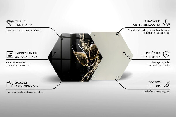 Üveg vágódeszka Pohár pezsgő