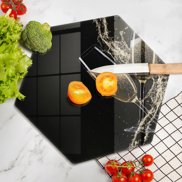 Üveg vágódeszka Pohár pezsgő