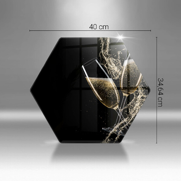 Üveg vágódeszka Pohár pezsgő