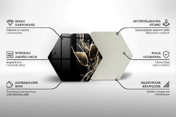 Üveg vágódeszka Pohár pezsgő