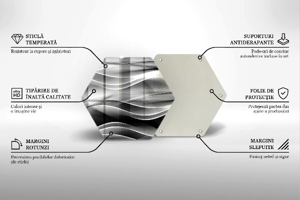 Üveg vágódeszka Absztrakciós finom vonalak