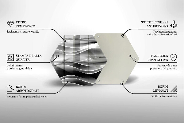 Üveg vágódeszka Absztrakciós finom vonalak