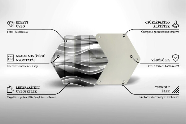 Üveg vágódeszka Absztrakciós finom vonalak