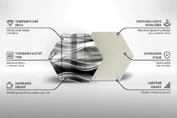 Üveg vágódeszka Absztrakciós finom vonalak