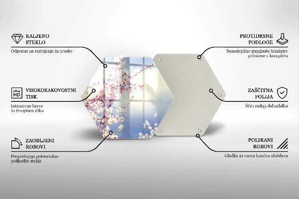 Üveg vágódeszka Virágzó fa