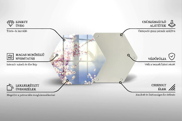Üveg vágódeszka Virágzó fa