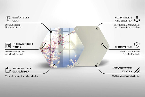 Üveg vágódeszka Virágzó fa