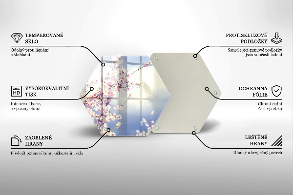 Üveg vágódeszka Virágzó fa