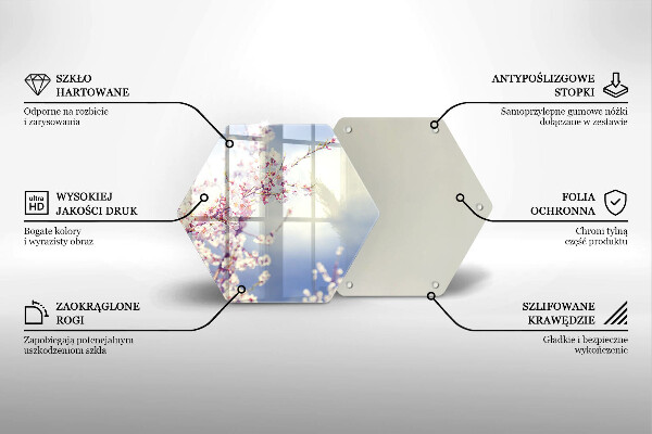 Üveg vágódeszka Virágzó fa