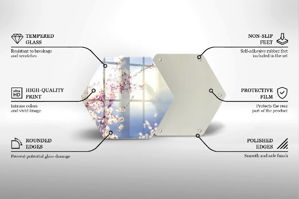 Üveg vágódeszka Virágzó fa