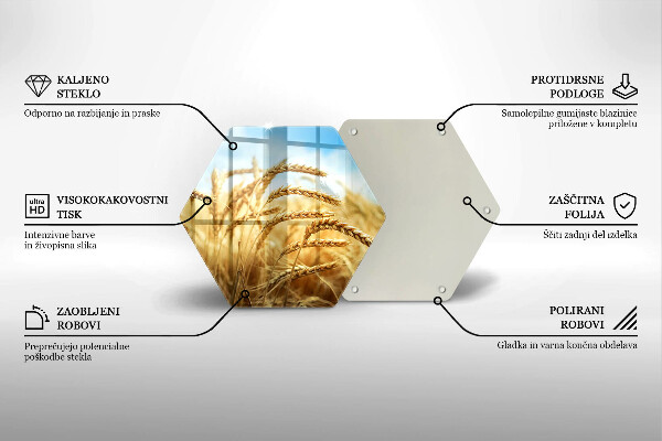 Üveg vágódeszka Kalász gabonafélék a területen