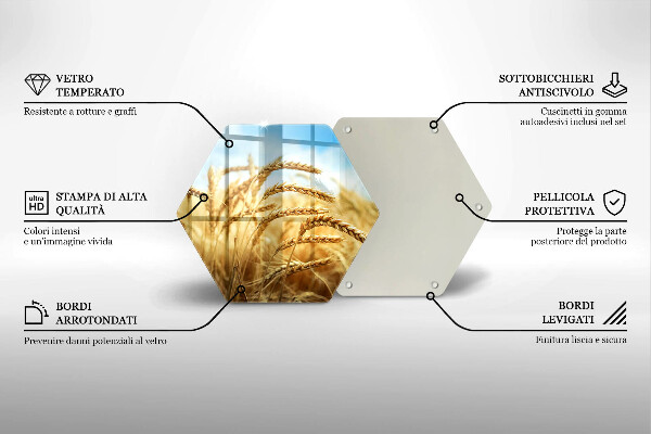 Üveg vágódeszka Kalász gabonafélék a területen