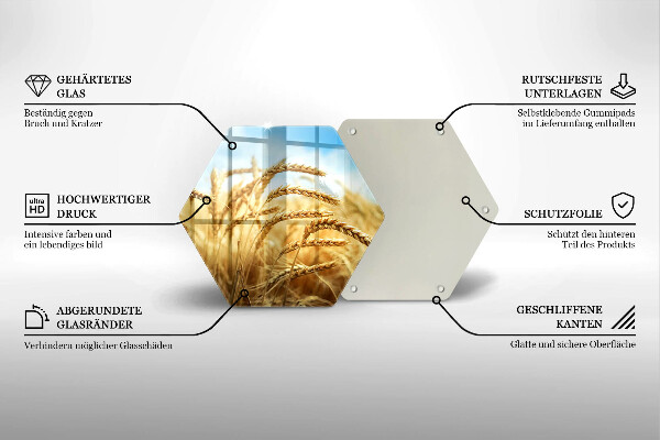 Üveg vágódeszka Kalász gabonafélék a területen