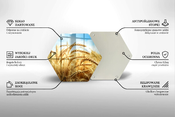 Üveg vágódeszka Kalász gabonafélék a területen
