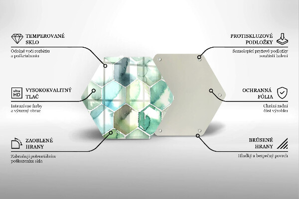 Üveg vágódeszka Akvarell hatszögek