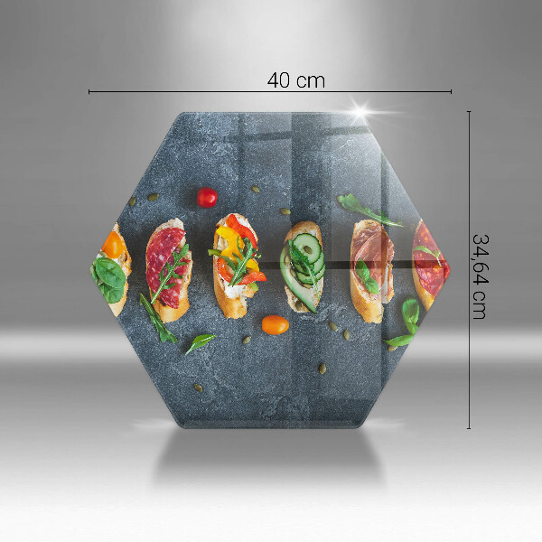 Üveg vágódeszka Színes szendvicsek