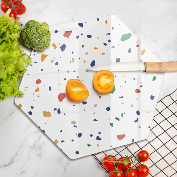 Üveg vágódeszka Színes kőedény