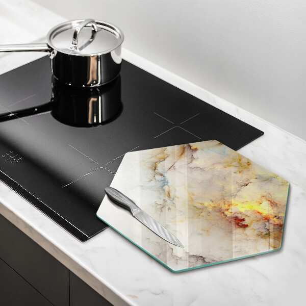 Üveg vágódeszka Márvány textúra arannyal