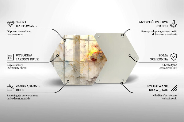 Üveg vágódeszka Márvány textúra arannyal