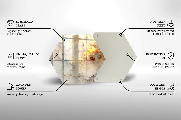 Üveg vágódeszka Márvány textúra arannyal