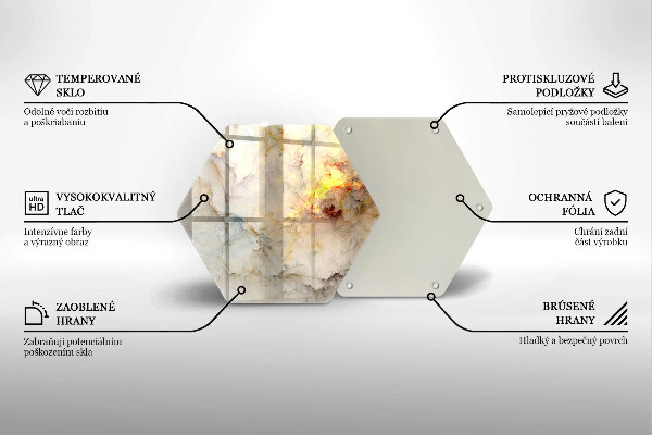 Üveg vágódeszka Márvány textúra arannyal