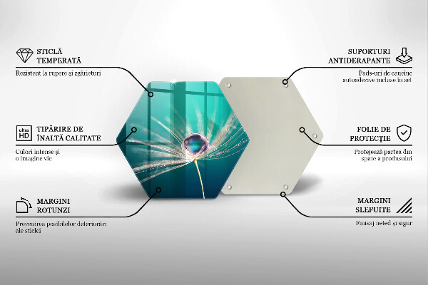 Üveg vágódeszka Harmat a pitypangon