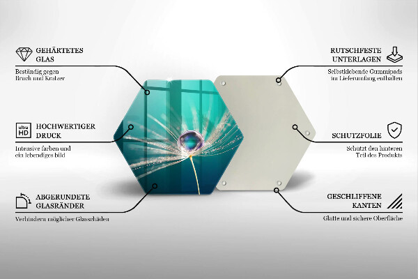 Üveg vágódeszka Harmat a pitypangon