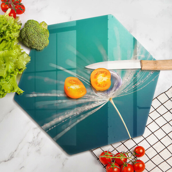 Üveg vágódeszka Harmat a pitypangon