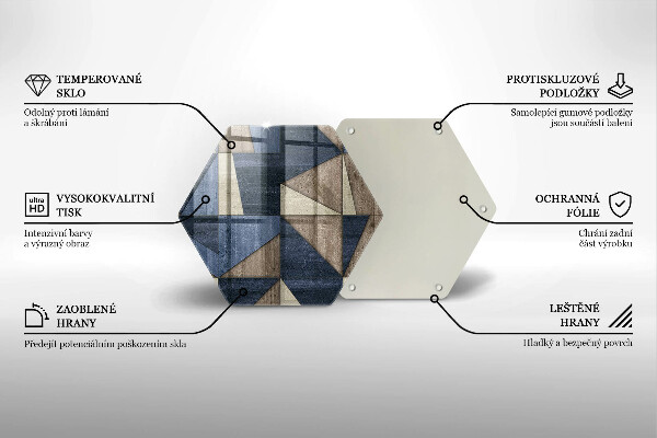 Üveg vágódeszka Geometriai absztrakció