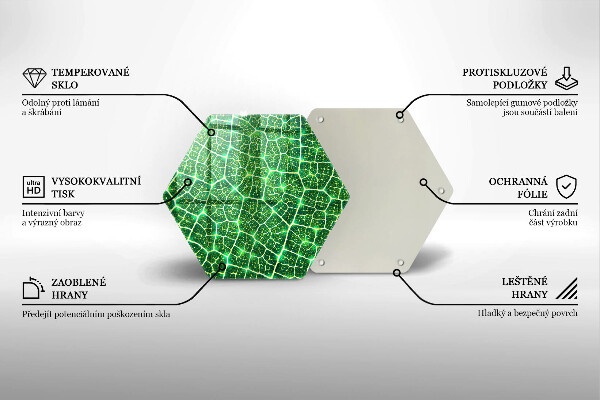 Üveg vágódeszka Levélszerkezet