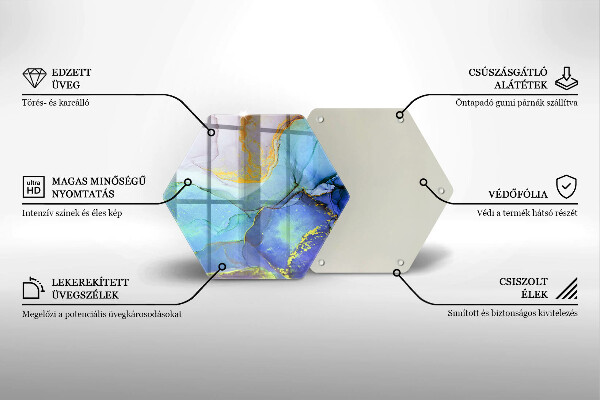Üveg vágódeszka Repedt arany kő