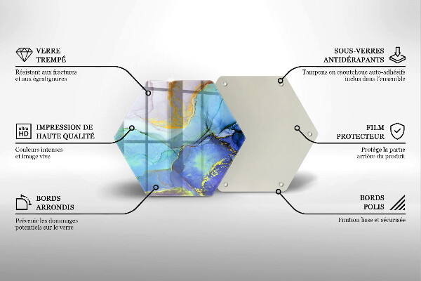 Üveg vágódeszka Repedt arany kő