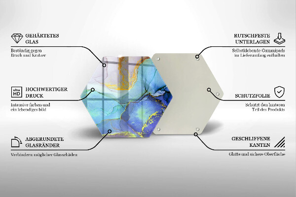 Üveg vágódeszka Repedt arany kő