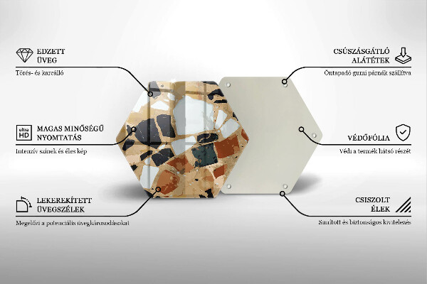 Üveg vágódeszka Dekoratív kövek lemez