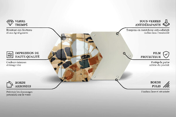 Üveg vágódeszka Dekoratív kövek lemez