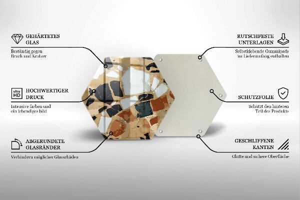 Üveg vágódeszka Dekoratív kövek lemez