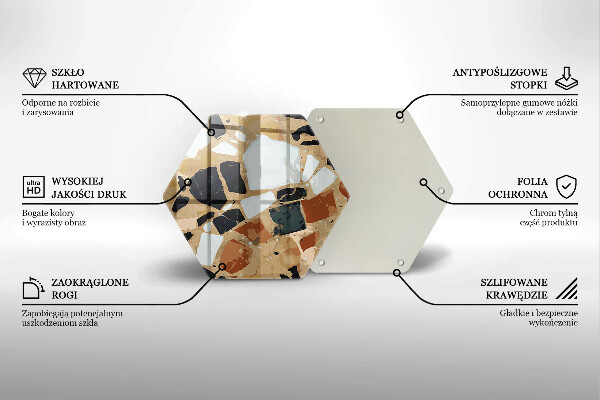 Üveg vágódeszka Dekoratív kövek lemez